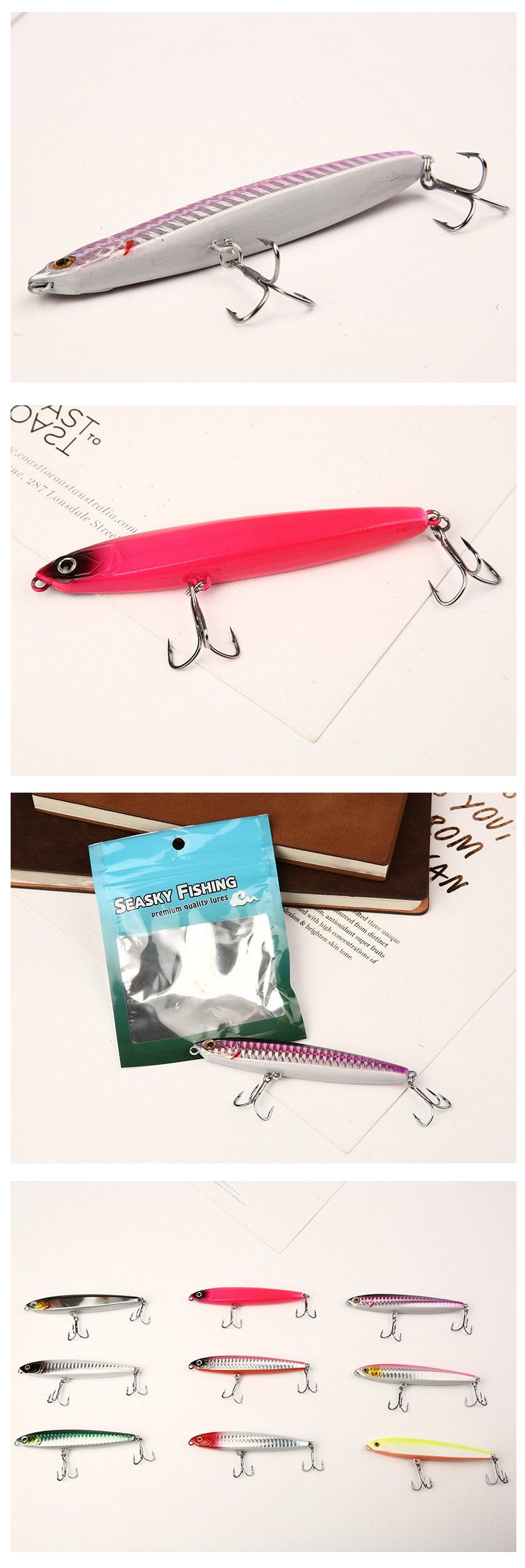 Suspending Minnow Lures Hard Plastic Baits Fresh Water Bass Swimbait Tackle Gear