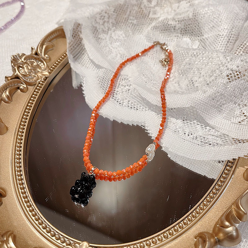 18g Weight Beaded Pendant Material Pendant Necklace Classification Beaded Chain Material 1 Piece Quantity Holiday, Daily Occasion Beaded Material Bear Pattern Women's Gender Cute, Sweet Style Cute Sweet Bear Beaded Wholesale Pendant Necklace 15