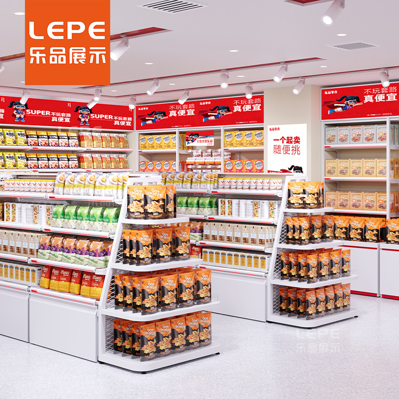 进口食品货架多层置物架便利店陈列架网红零食同款展示柜