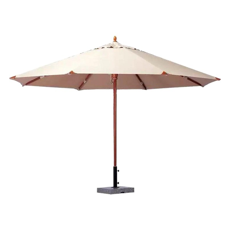 Teak Rope Center Pole Umbrella Outdoor Sun Umbrella Courtyard Beach Parasol Manufacturer Direct Sales Sun Protection Courtyard Umbrella