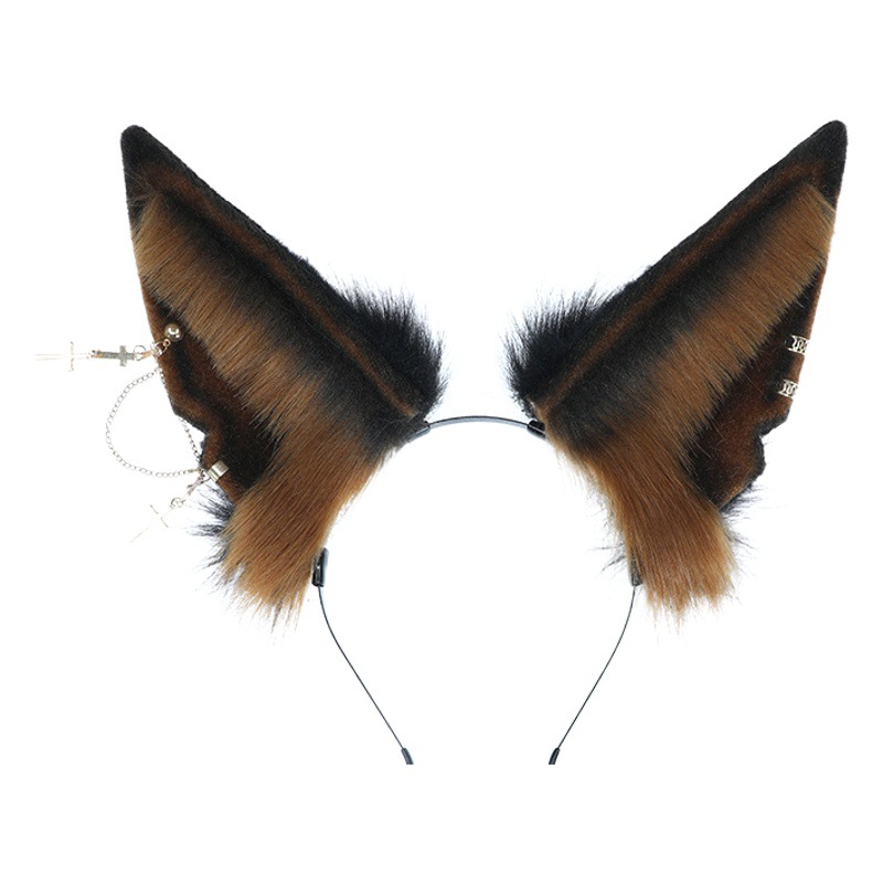 Anubis diadema Lobo B en stock accesorios de cosplay tocado felpa accesorios para el cabello simulación bestia diadema del oído