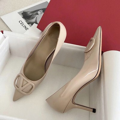 Fall 2022 New V-style Pointed High Heels Ladies Elegant Patent Leather French Stiletto Heel Shallow Mouth Single-layer Shoes for Women