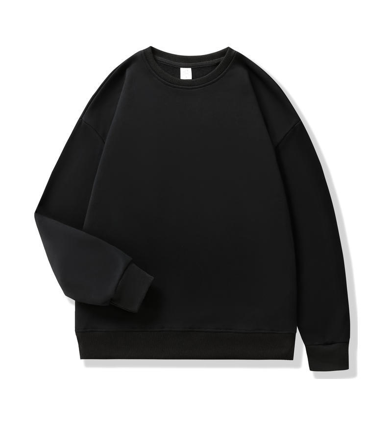 Camiseta de manga larga de algodón puro de color sólido para otoño e invierno, uniforme escolar de cuello redondo, sudadera promocional con logotipo impreso, uniforme de trabajo para grupos