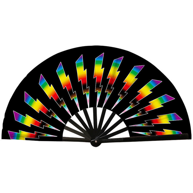Abanico Plegable de Kung Fu de Plástico, Colorido, para Conciertos y Fiestas