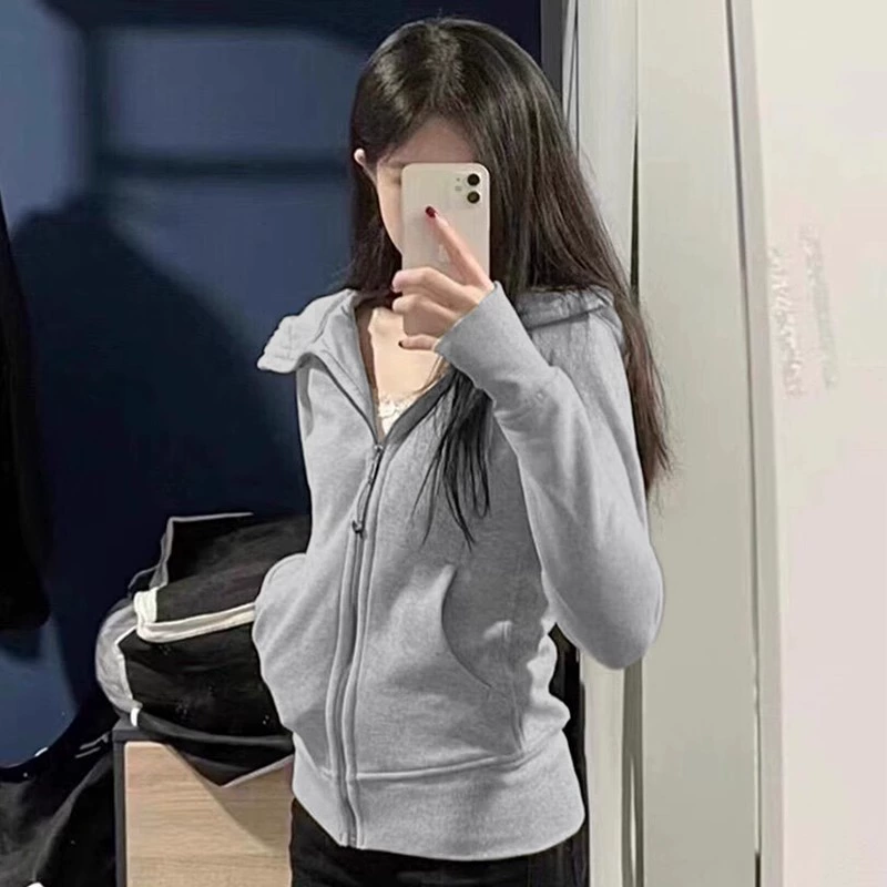 Толстовка с капюшоном приталенная — женская slim йога-куртка, весна/зима, S–XL