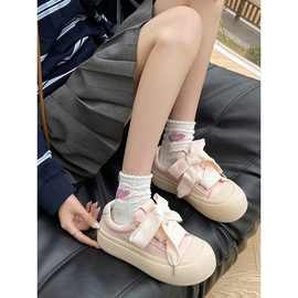 大头鞋面包鞋女2025春夏季丑萌百搭白色鞋子小白鞋厚底休闲板鞋子