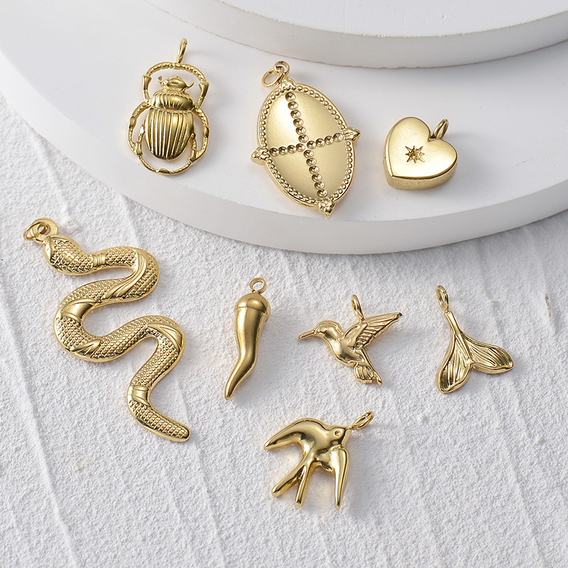 Fashion Snake Fish Tail Bird Stainless Steel Plating Jewelry Accessories 1 Piece