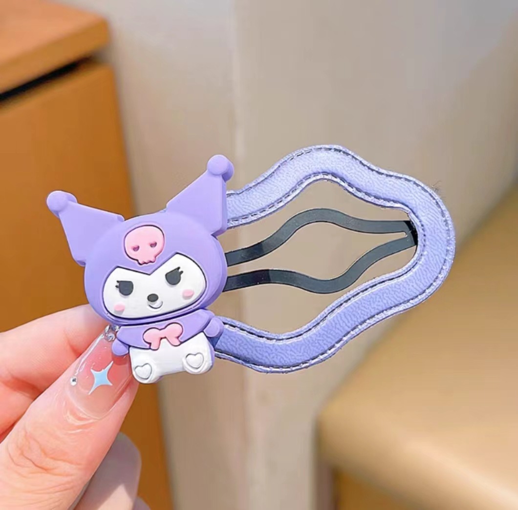 Niños Kuromi nubes clip de cabello niñas frises laterales tarjetas de cabello rotas niñas tocado de cabeza pequeña cabeza detrás del clip de acabado