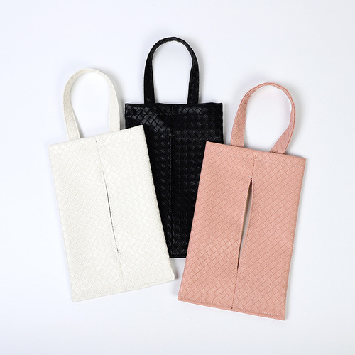 New car tissue box with bow hanging woven leather seat back tissue box fashion goddess style car accessories