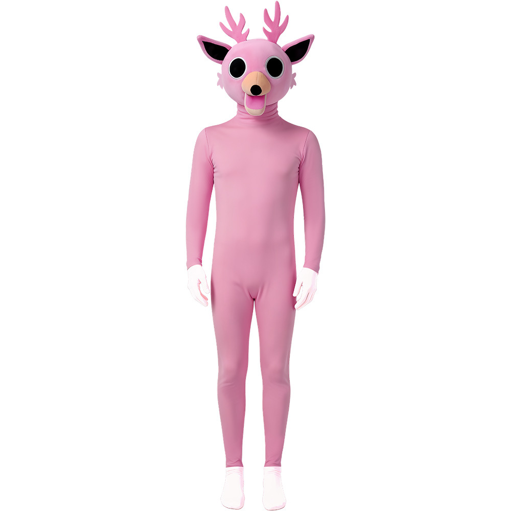 5 Halloween Bosque 99 Noche Deer Monster Horror Juegos Goat Monster disfraz de camiseta para niños búho cos traje image 14