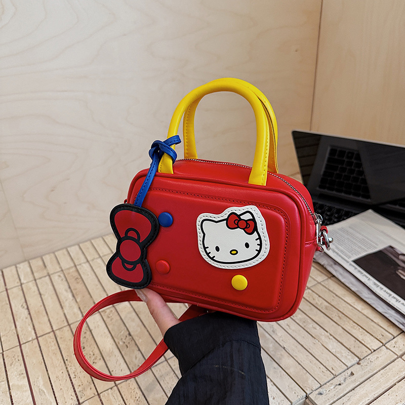 超萌森系ins可爱kitty保龄球包2025新款气质百搭手提单肩斜挎包潮|undefined