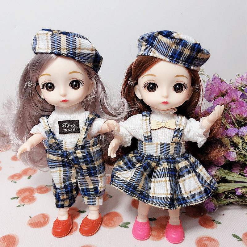 16cm 8-Point Bjd 6inch Dress-Up Doll Denim Wedding Dress Ob11 Clothing Set Birthday Toy Export Selection 16cm 8-Point Bjd 6inch Dress-Up Doll Denim Wedding Dress Ob11 Clothing Set Birthday Toy Export Selection