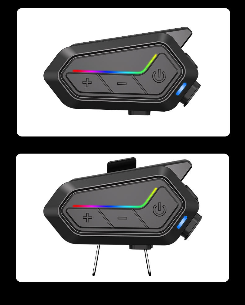 New Cross-Border Model Released: 4-Person Multi-Intercom Motorcycle Helmet Bluetooth Headset, Waterproof and Wind Noise Reduction Riding Headset