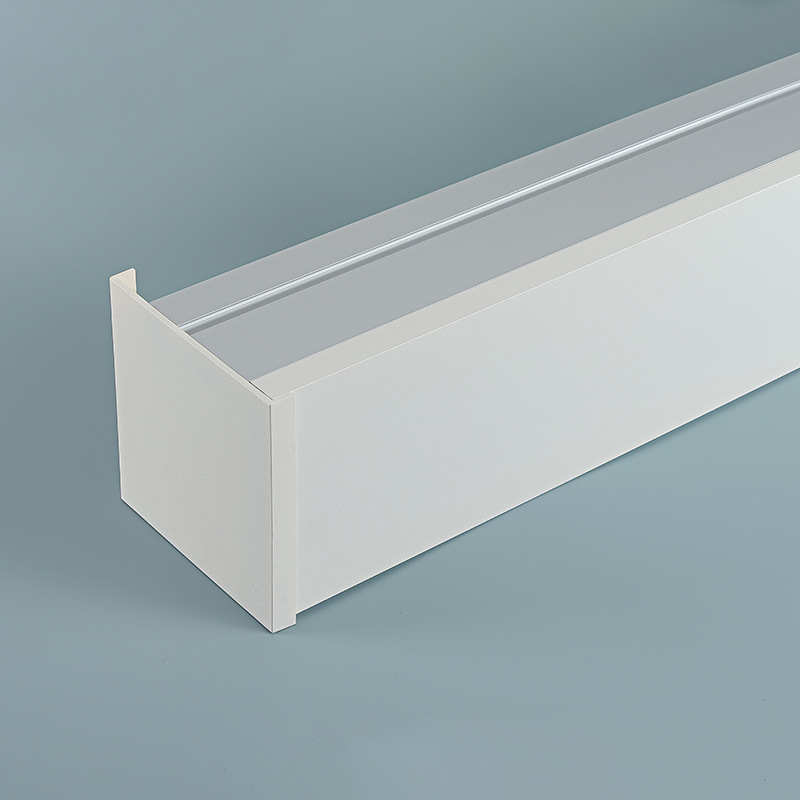Caja de cortina engrosada de aleación de aluminio, pista, caja de cortina terminada integrada, deflector, montaje superior decorativo, montaje lateral, monorraíl doble