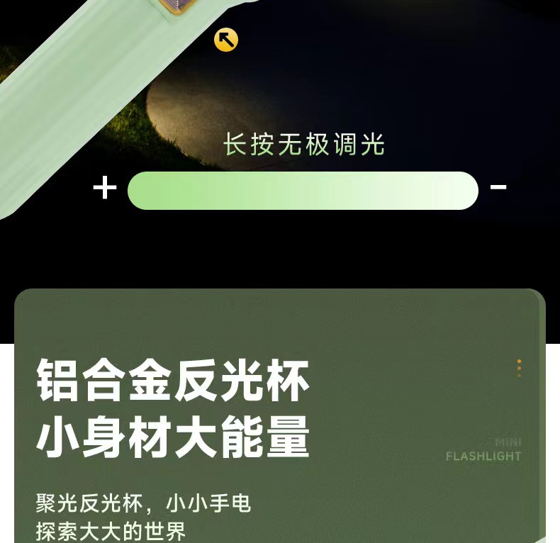 Mini Strong Light Flashlight with Long Battery Life, Rechargeable, Long-Range, Ultra-Bright, Suitable for Students, Outdoor, Dormitory, Home Use, Convenient and Portable
