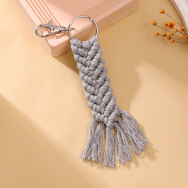 cotton rope Material 1 Piece Vacation Classic Style Solid Color Cotton Rope Braid Keychain