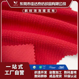 褶皱坑条斜纹泡泡提花布225g涤氨提花条纹针织泳装女装打底衫面料