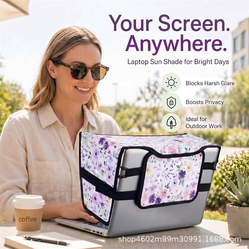 Foldable Laptop Light Shield Office Computer Anti-Reflective Screen Outdoor Privacy Sunshade