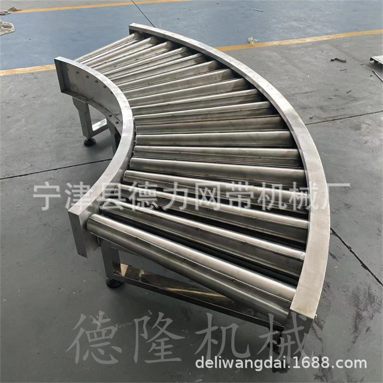 包胶滚筒转弯机90度滚筒输送机辊道输送线无动力滚筒输送机流水线