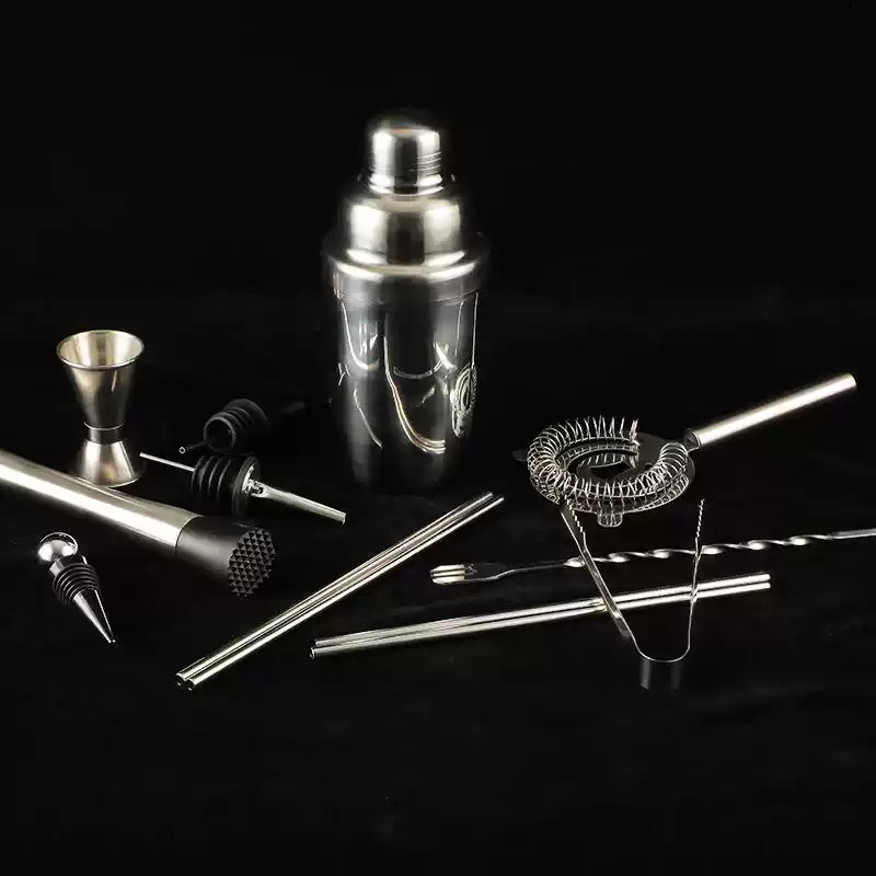 Mezclador de acero inoxidable conjunto mezclador de cóctel mezclador herramientas de mezclador de vinos profesional de taza de shaker jar bar mezclador