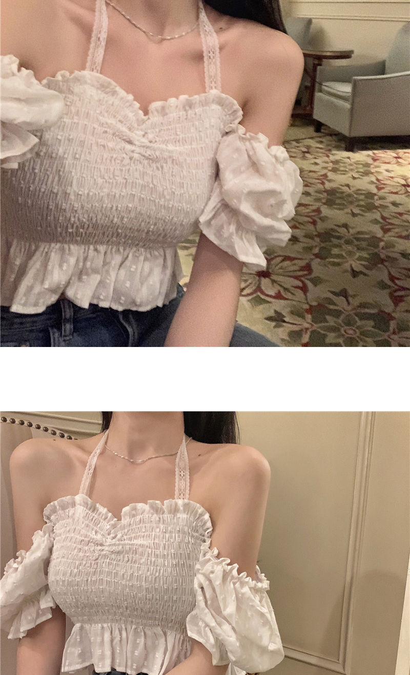 Short Puff Sleeve Top White Shirt Style 2