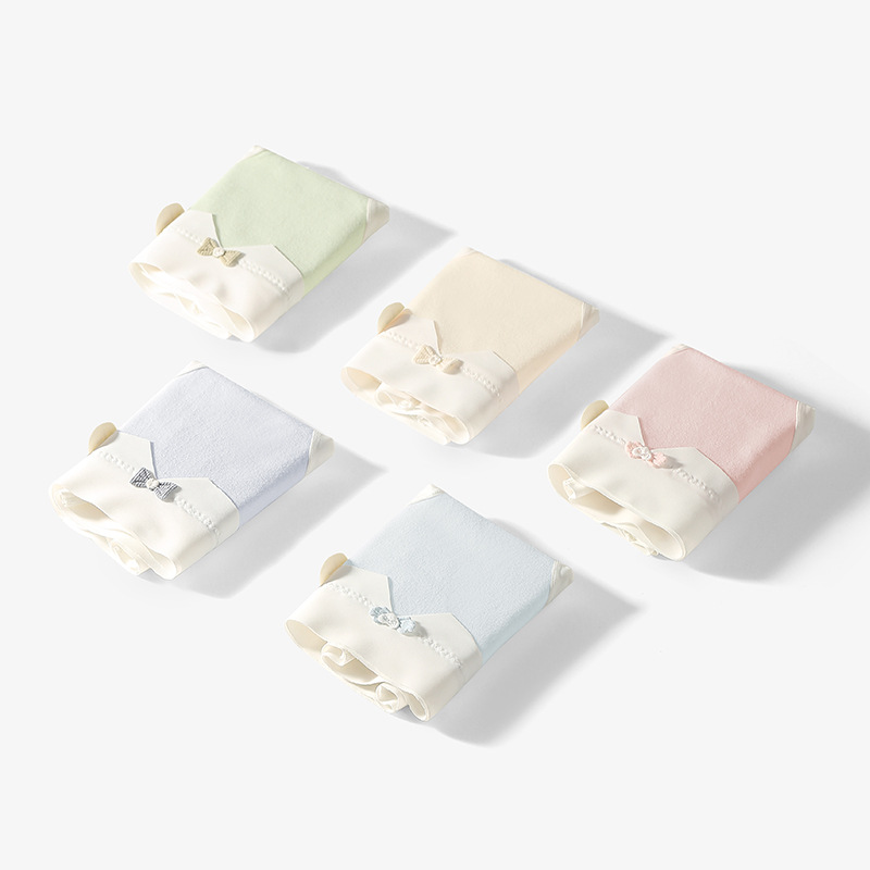 Ropa interior de mujer de algodón puro de color caramelo, agradable para la piel y transpirable 10A antibacteriano de seda de morera entrepierna elástica sin costuras pantalones de cadera para niña