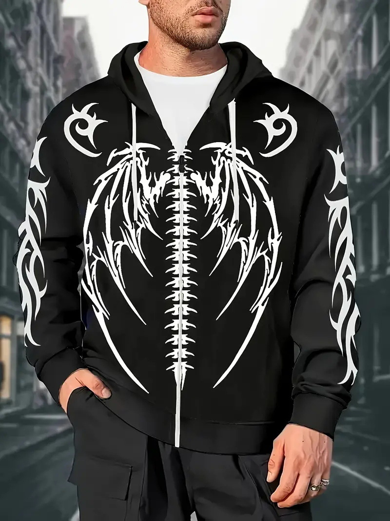 Comercio exterior nueva impresión 3D moda personalidad creativa hombre con capucha esqueleto chaqueta de suéter casual MF08