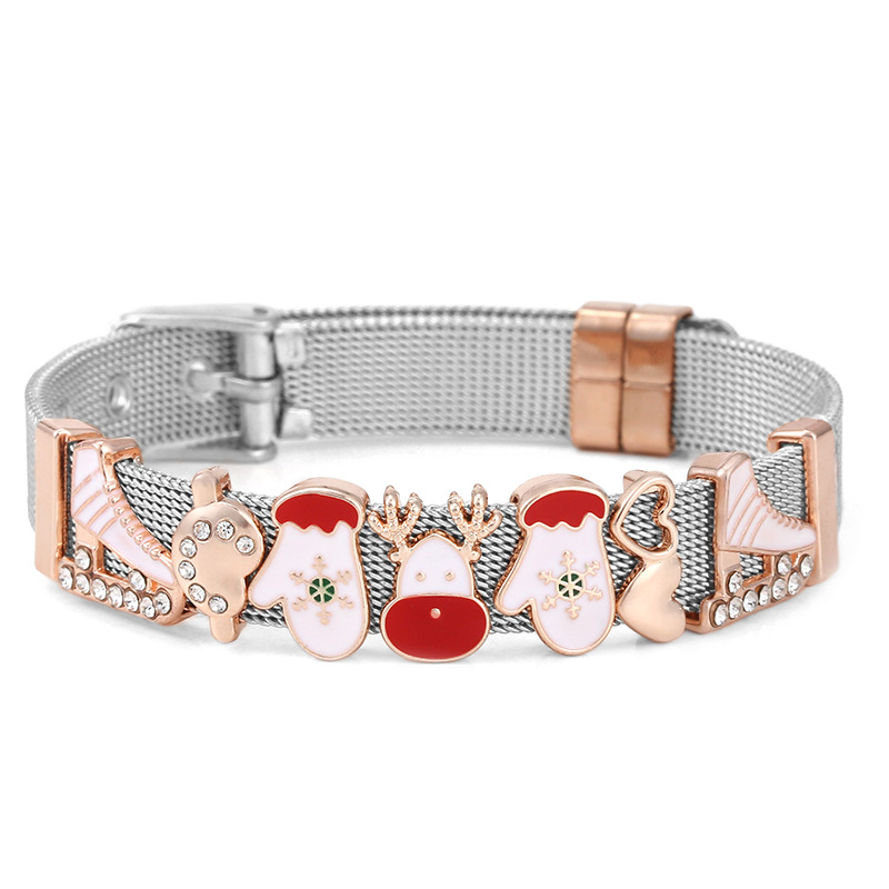 33g Weight Christmas Festival Women's Gender Cute Style Cute In Bulk Stainless Steel Bracelets 8
