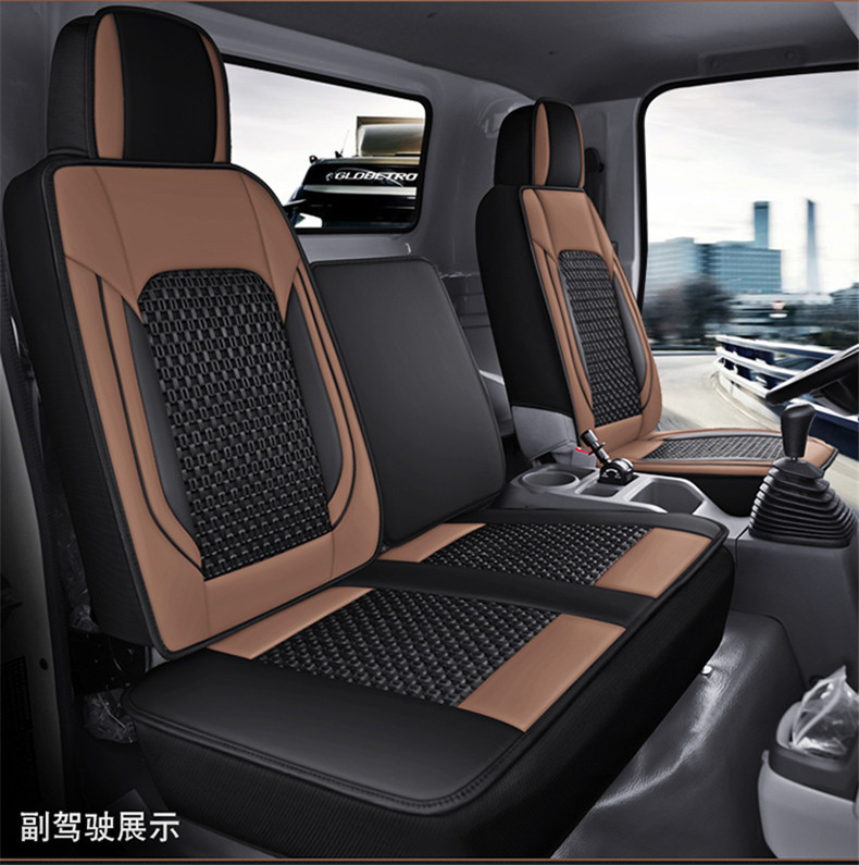 Truck leather cushion Ice Silk fabric Four Seasons universal seat cover cross-border one-piece delivery factory direct single seat cushion