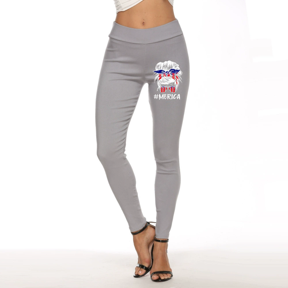 Ins ветер с принтом взрывные повседневные брюки женские трансграничные европейские и американские сексуальные сумки с высокой талией LGS145-368