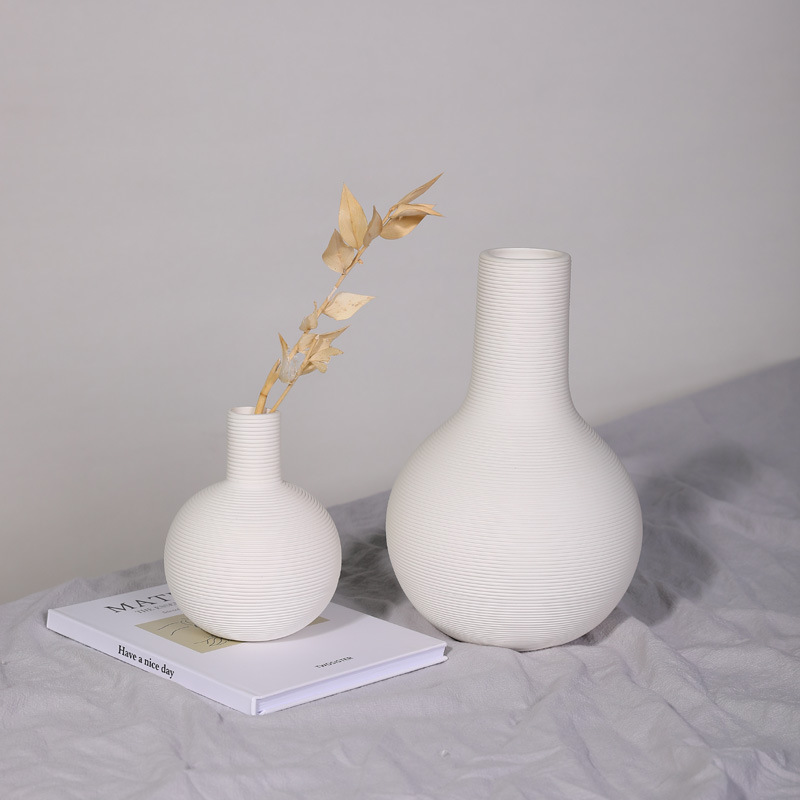 INS estilo arte blanco cerámica florero decoración creativa sala de estar flor arreglo hogar pasillo modelo habitación suave Decoración