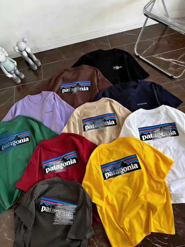 2026 New Patagonia Short-Sleeved T-Shirt, Outdoor Pure Cotton P-6 Printed Unisex Versatile T-Shirt