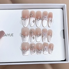 Nai Zi 手作りウェアラブルネイルクールバタフライダンスレリーフバタフライハイエンドフレンチキャットアイスタイルジルコン気質ネイルアートステッカー