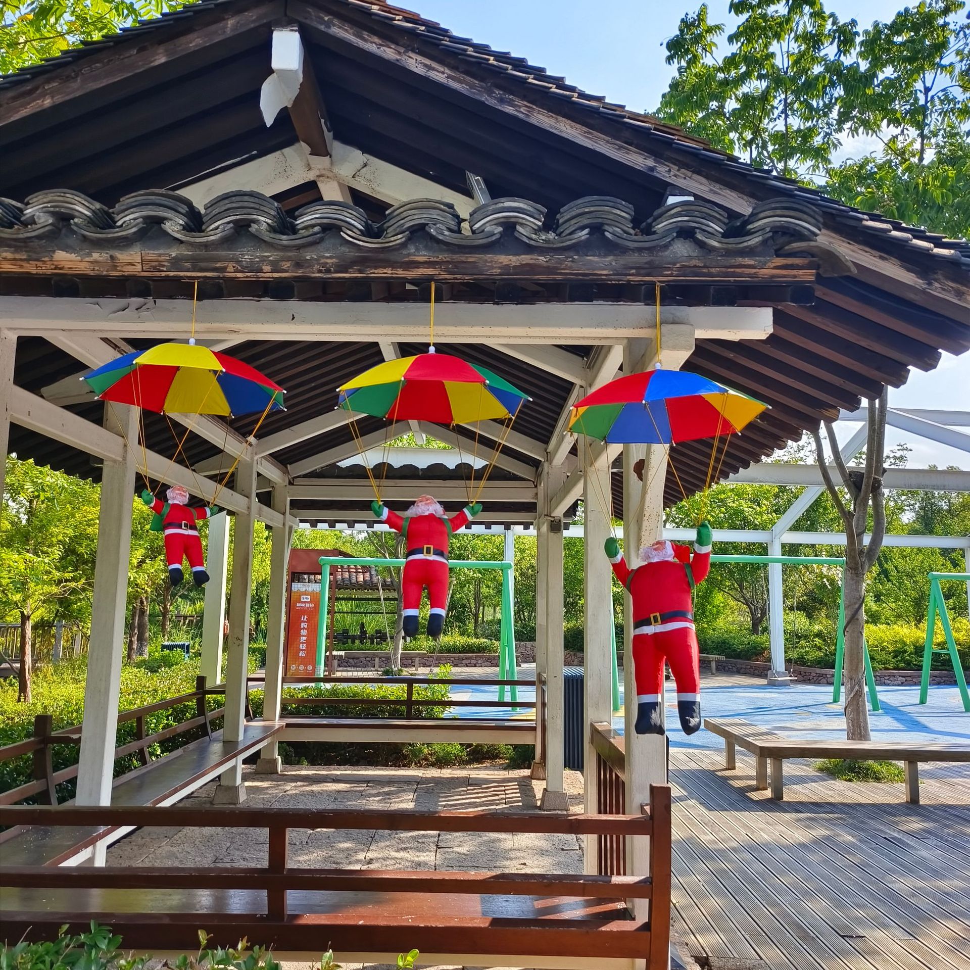 Paracaídas de Navidad transfronterizos paracaídas de Santa Claus paracaídas de Navidad supermercados para decorar la atmósfera del hogar colgantes al por mayor