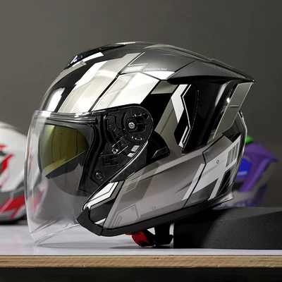 Motosiklet dəbilqələri — Men's No. 1 Women's Three-Quarter - s-ro-5-unyielding-freedom-white-silver-gray