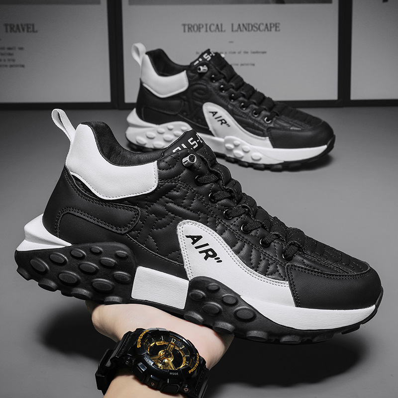 Zapatos de hombre de la estación europea 2024 nuevo estilo de primavera y verano, suela gruesa transpirable, aumento de los zapatos Forrest Gump, zapatos casuales de moda