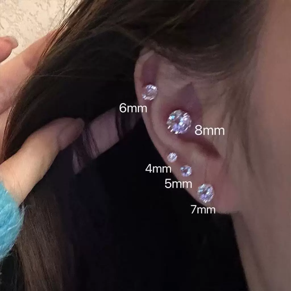 超闪磁吸无耳洞耳夹闪钻锆石耳打耳蜗耳骨钉百搭耳饰个性耳环配饰