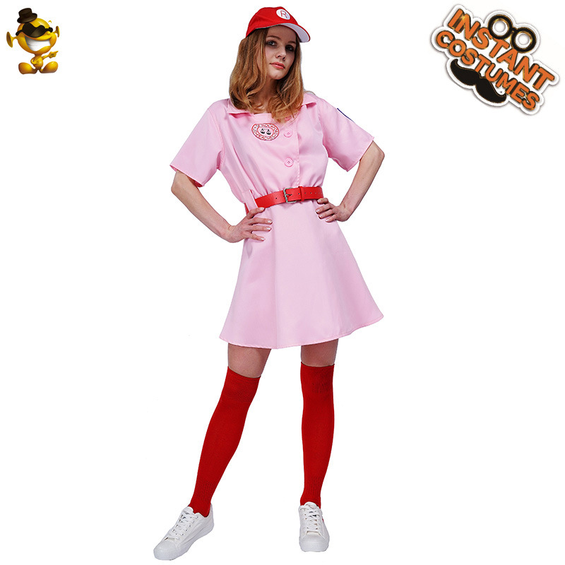 Traje de uniforme de béisbol rosa de niña adulta ropa deportiva casual disfraces ropa de rol image 7
