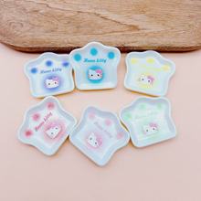 可爱猫爪KT餐盘食物托盘树脂盘子diy冰箱贴手机壳娃娃屋造景批发