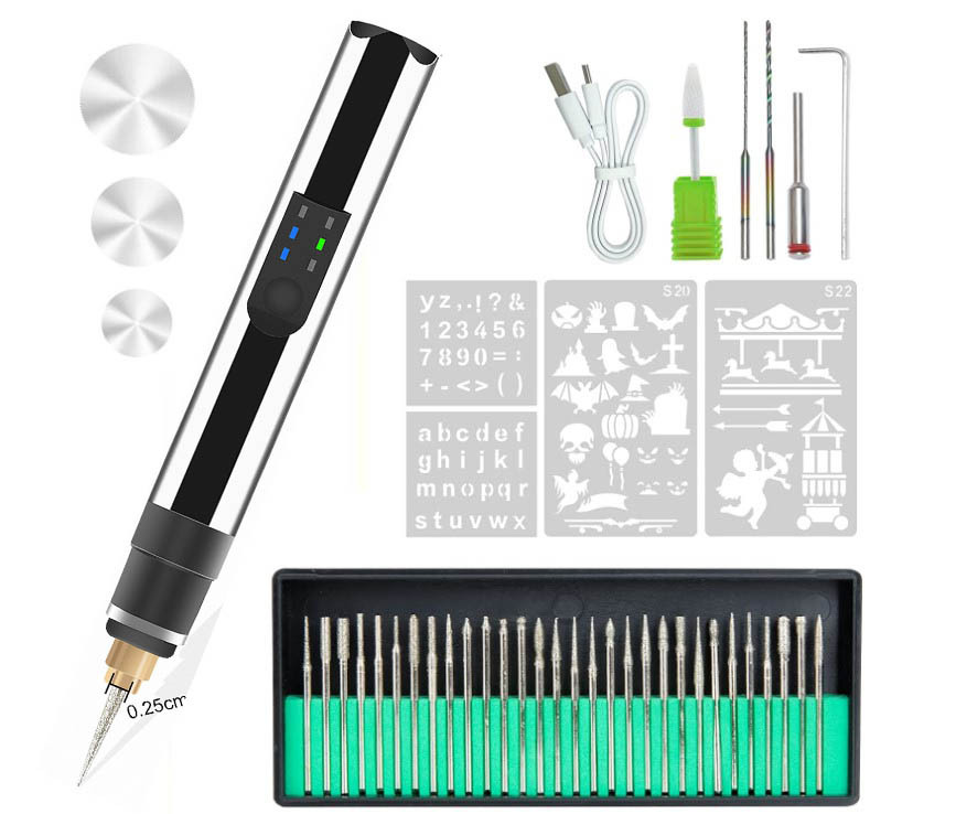 4,2 V de doble propósito control de velocidad micro-talla eléctrica pulido pluma DIY joyería metal vidrio letras huevo talla máquina de grabado de precisión