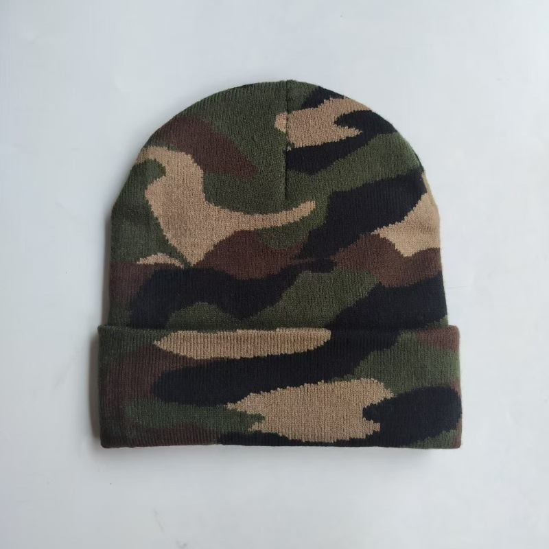 Gorro de Punto Jacquard de Acrílico Térmico, Cortavientos y Plegable para Exteriores e Invierno