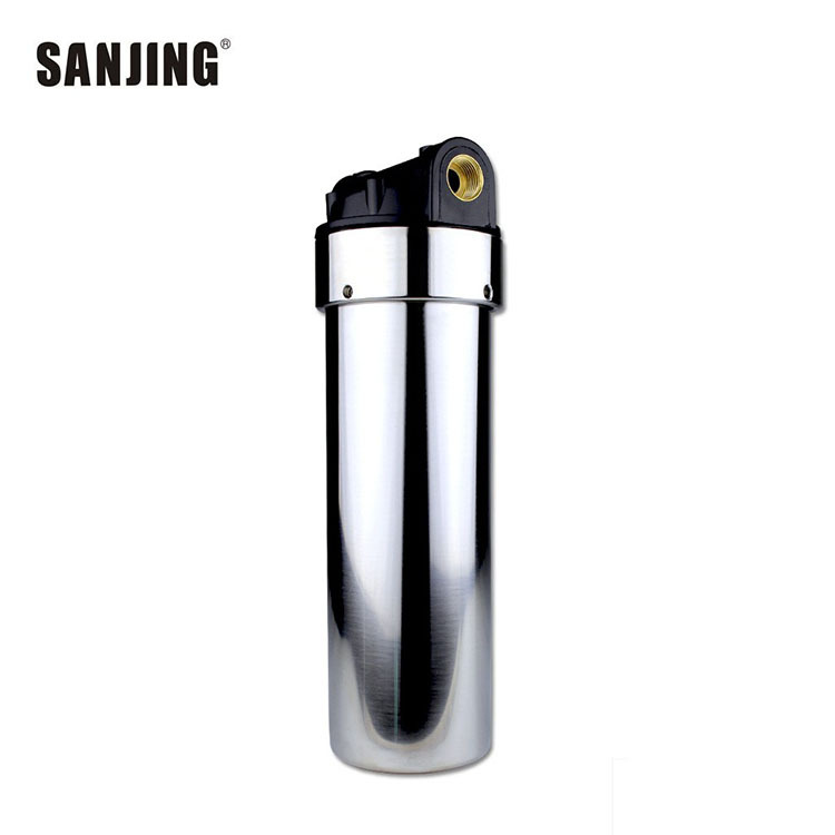 Cartucho de filtro del acero inoxidable de la categoría alimenticia 304 de la botella de filtro del acero inoxidable de 10 pulgadas 4 puntos 6 puntos cáscara semi-inoxidable del filtro de los dientes de cobre de 1 pulgada