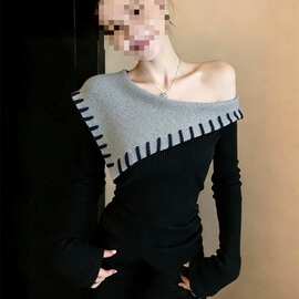 法式小资独特漂亮超好看露肩上衣女冬高级感轻奢减龄洋气丝绒衬衫