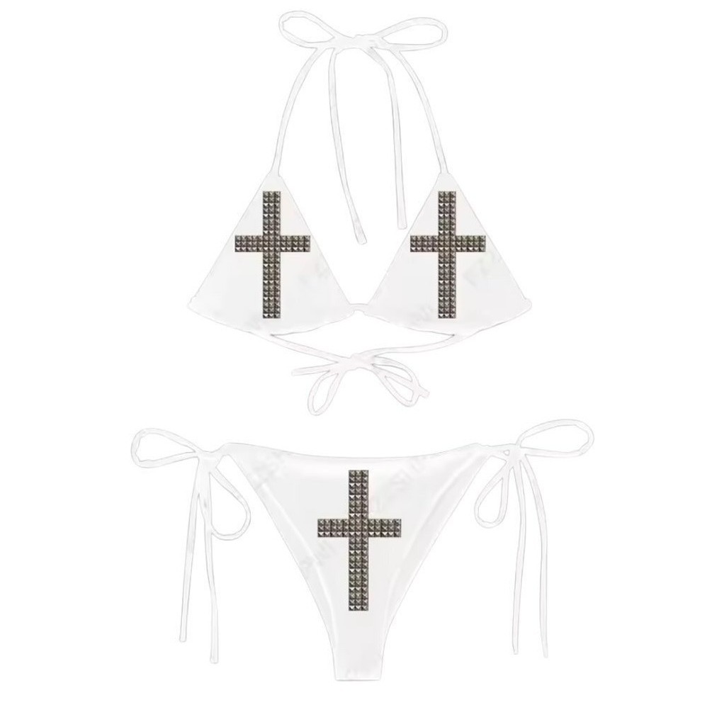 Personalidad sexy moda cruzada caliente bikini Europa y América trajes de baño de mujer transfronterizos correa dividida trajes de baño sexy al por mayor