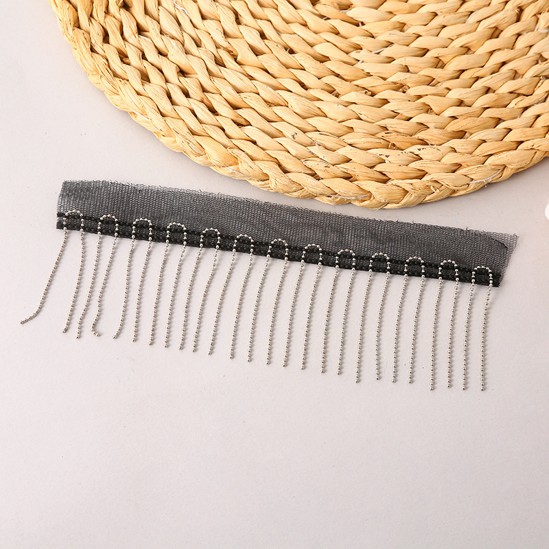 現物3cmネット糸流蘇バーコード金属ビーズチェーンレースリボンDIY服装アクセサリー吊りビーズチェーン卸売り|undefined