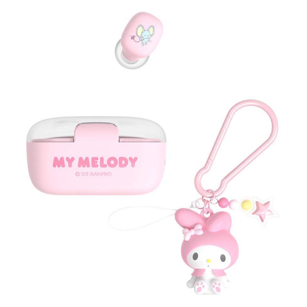 Colgante de muñeca Sanrio Cooluomi Auriculares con cancelación de ruido en la oreja Big Ear Dog Auriculares Bluetooth semipermeables Carga rápida