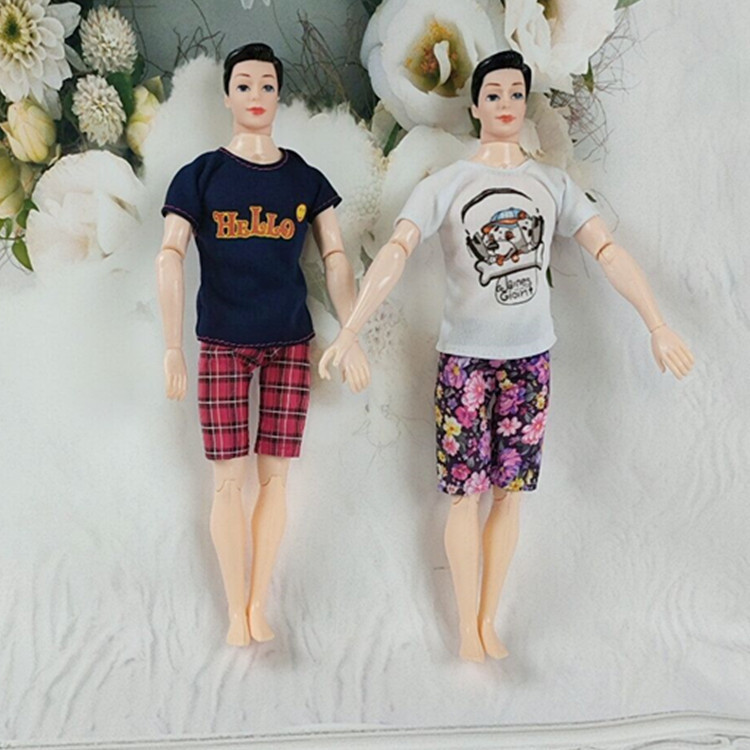 New Men's Gown Barbie Doll Clothes Prince Ken Sportswear Top Pants Shirt Two-Piece Set Boys