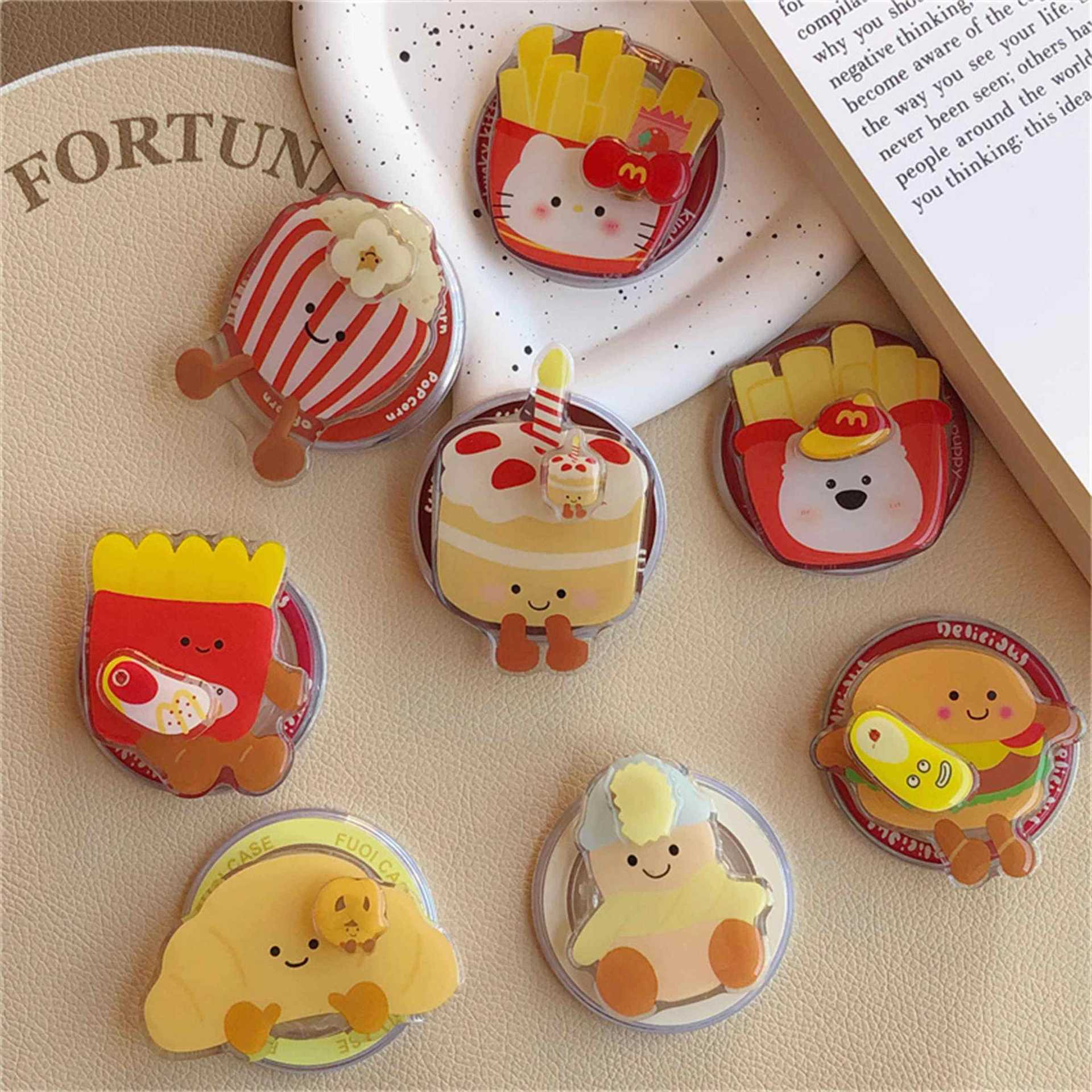Insjellycat Mcflurry Fries Phone Magnetic Holder Retractable Rotating Desktop Stand Couple Ins Style