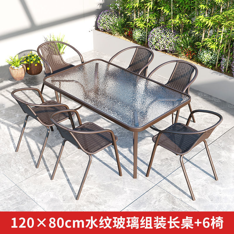 120개 조립된 물무늬 긴 테이블 6+1개