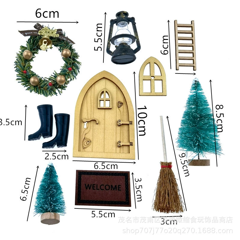 DOLLHOUSE маленькие тканевые аксессуары для кукольного домика DIY сцена модель Рождественский фестиваль Атмосфера эльф украшение фея дверь